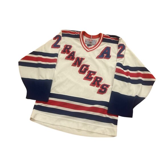 Vintage 1990's CCM Maska New York Rangers Brian Leetch #2 NHL Jersey Men's Small - Picture 4 of 9